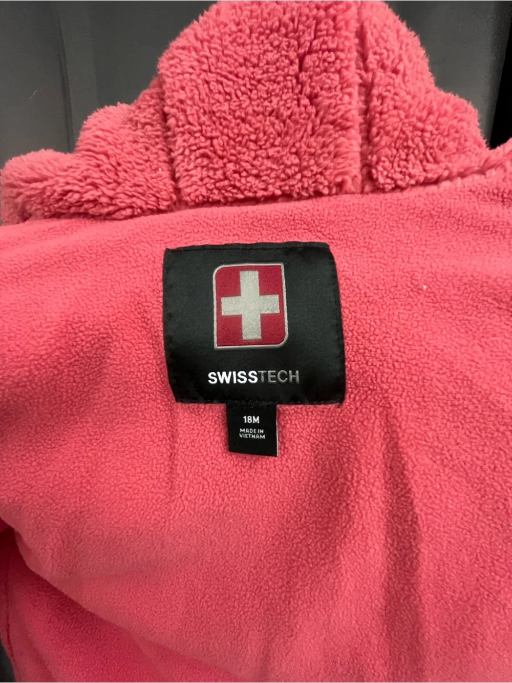 Kids pink fleece hooded jacket